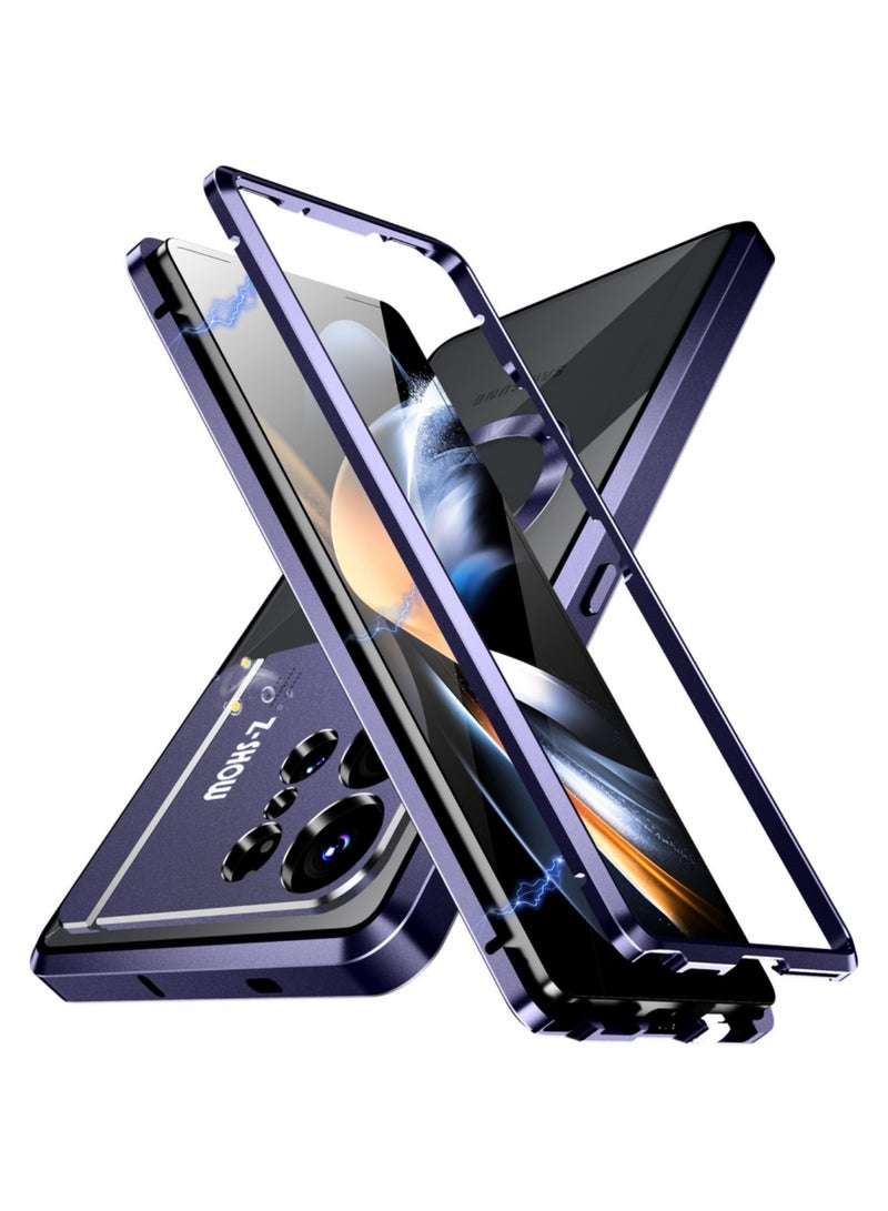 Adando Magnetic Case for Samsung Galaxy S26 Ultra Case, Compatible with MagSafe, Built-In Camera Guard Kickstand and Aromatherapy Tablets, Metal Frame Shockproof Ultra Slim Cover (Purple) - Image 4